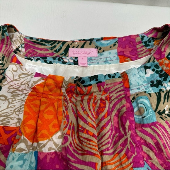 Lilly Pulitzer silk keating Colorful Patchwork Dress size 6 - Picture 9 of 11
